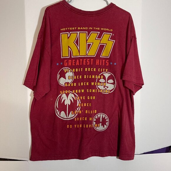KISS Shirt Mens L 42 Greatest Hits Tour Band Rock Music Distressed 2023 T-Shirt - Picture 2 of 7